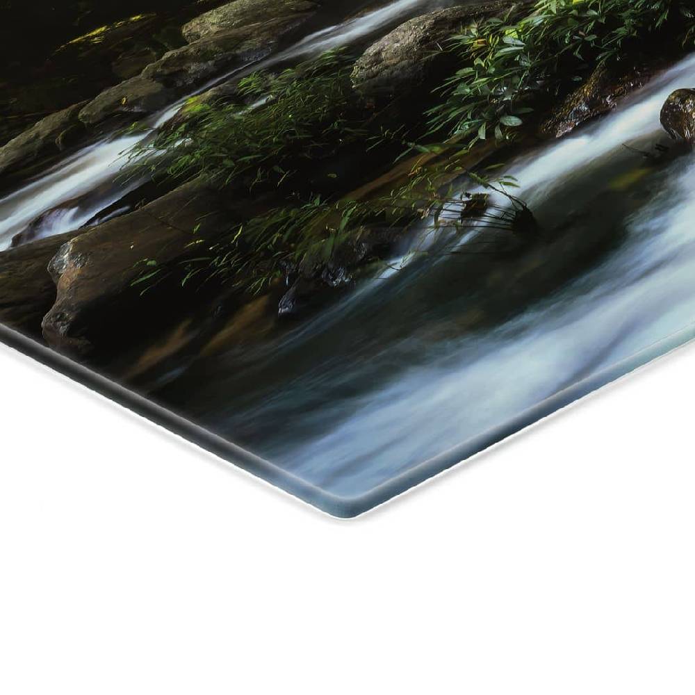 Kaeppel Glasbild Wasserfall im Wald - Naturlandschaft - Foto Kostenloser Versand international