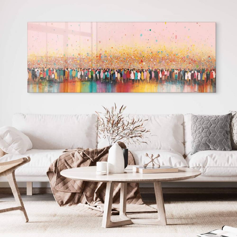 Kaeppel Acrylglasbild Treechild - Lebensfreude bunter Menschen - Panorama Fabrikladen