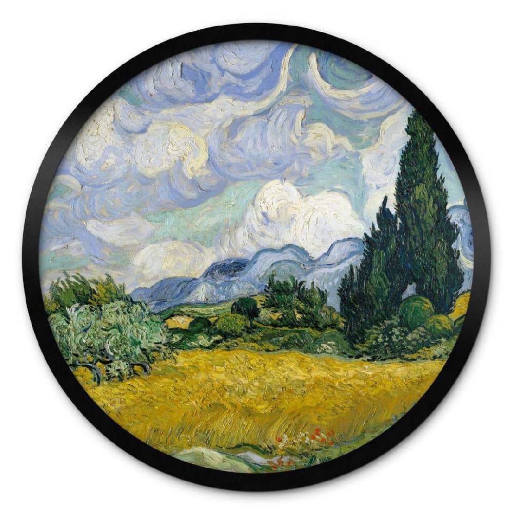 Kaeppel Poster van Gogh - Weizenfeld mit Zypressen - Rund