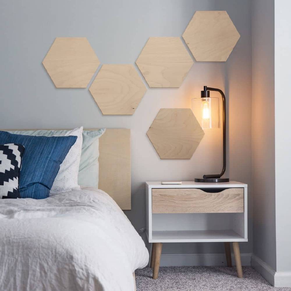 Kaeppel Hexagon - Holz Birke-Furnier (3er Set)