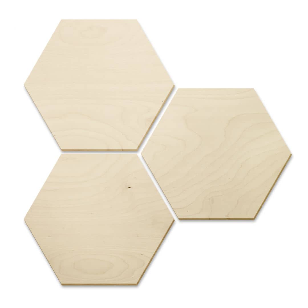 Kaeppel Hexagon - Holz Birke-Furnier (3er Set) Rabatte dieses Monats