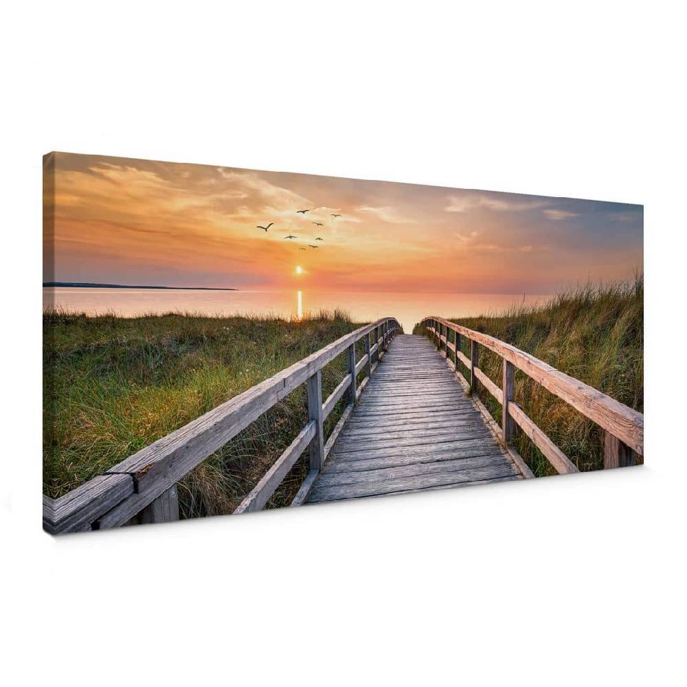 Kaeppel Leinwandbild Dünen im Sonnenuntergang - Panorama