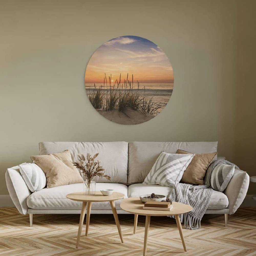 Kaeppel Holzbild Düne am Strand bei Sonnenuntergang - Rund Meist gekauft