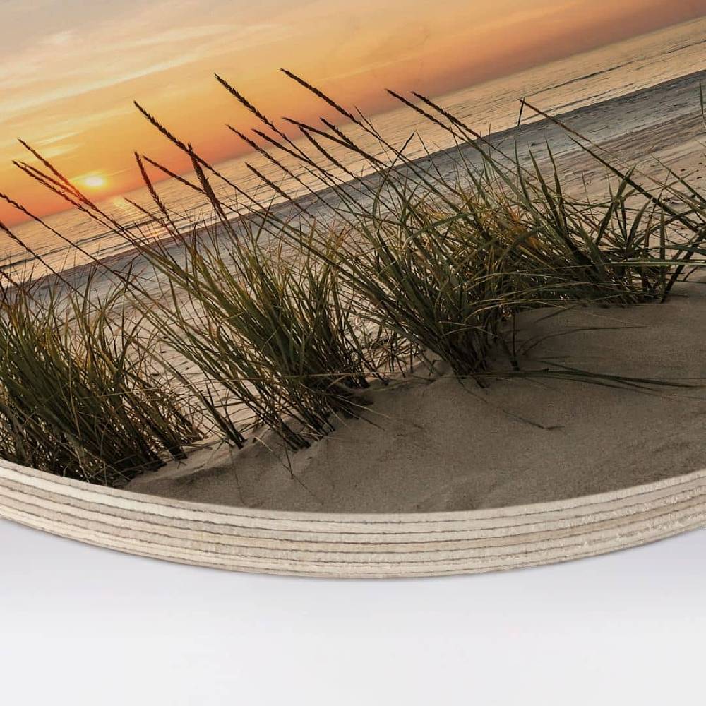 Kaeppel Holzbild Düne am Strand bei Sonnenuntergang - Rund Meist gekauft