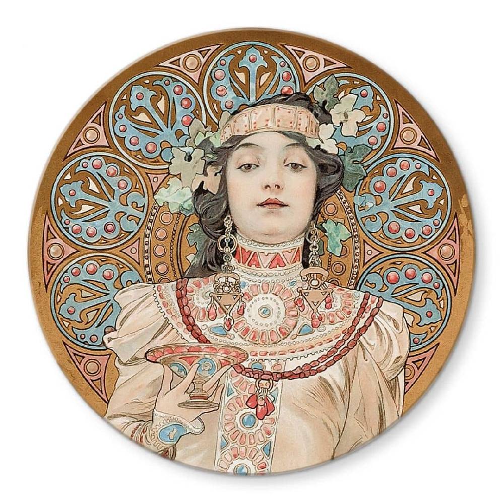 Kaeppel Glasbild Mucha - Moet and Chandon - Rund