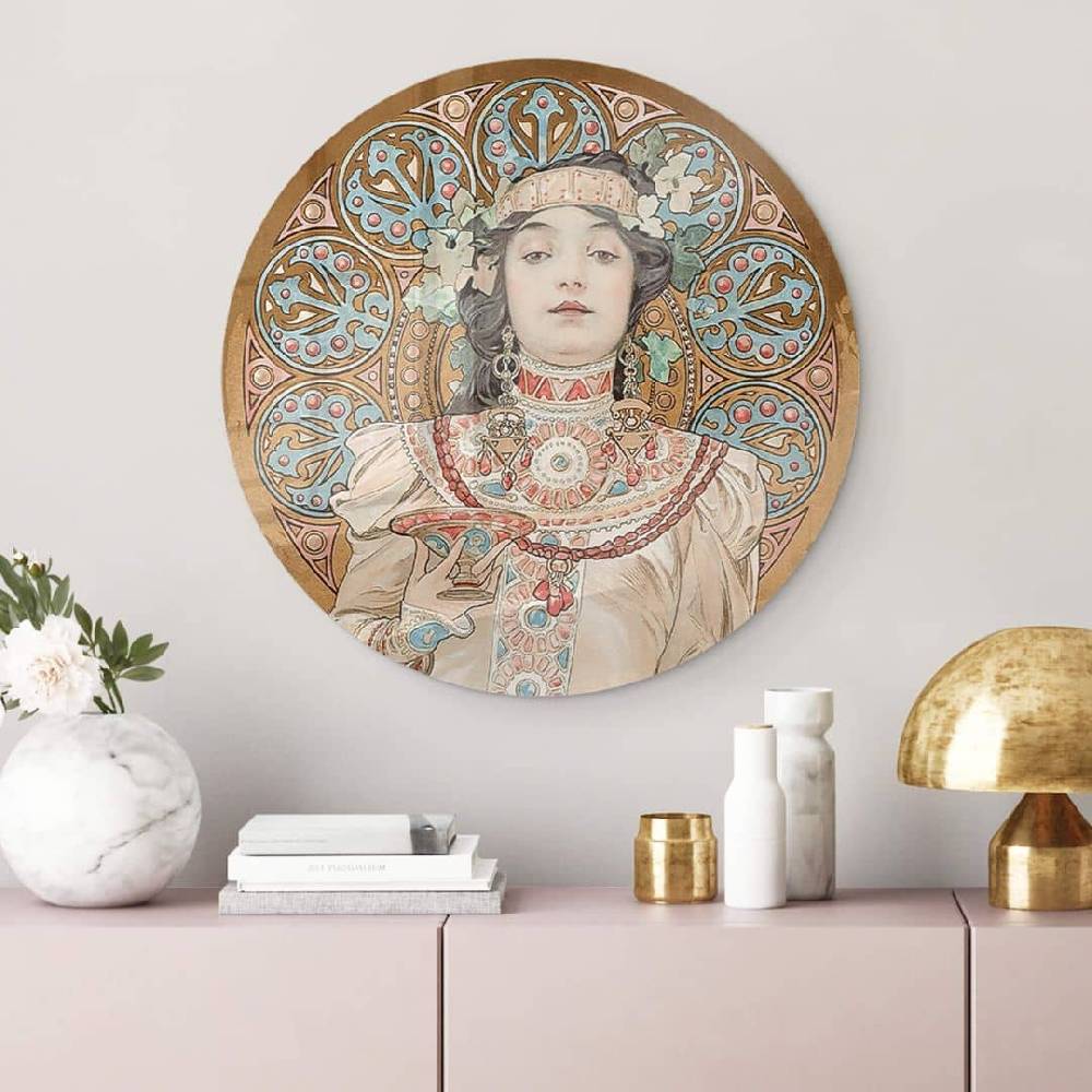 Kaeppel Glasbild Mucha - Moet and Chandon - Rund Fabrik Onlineshop