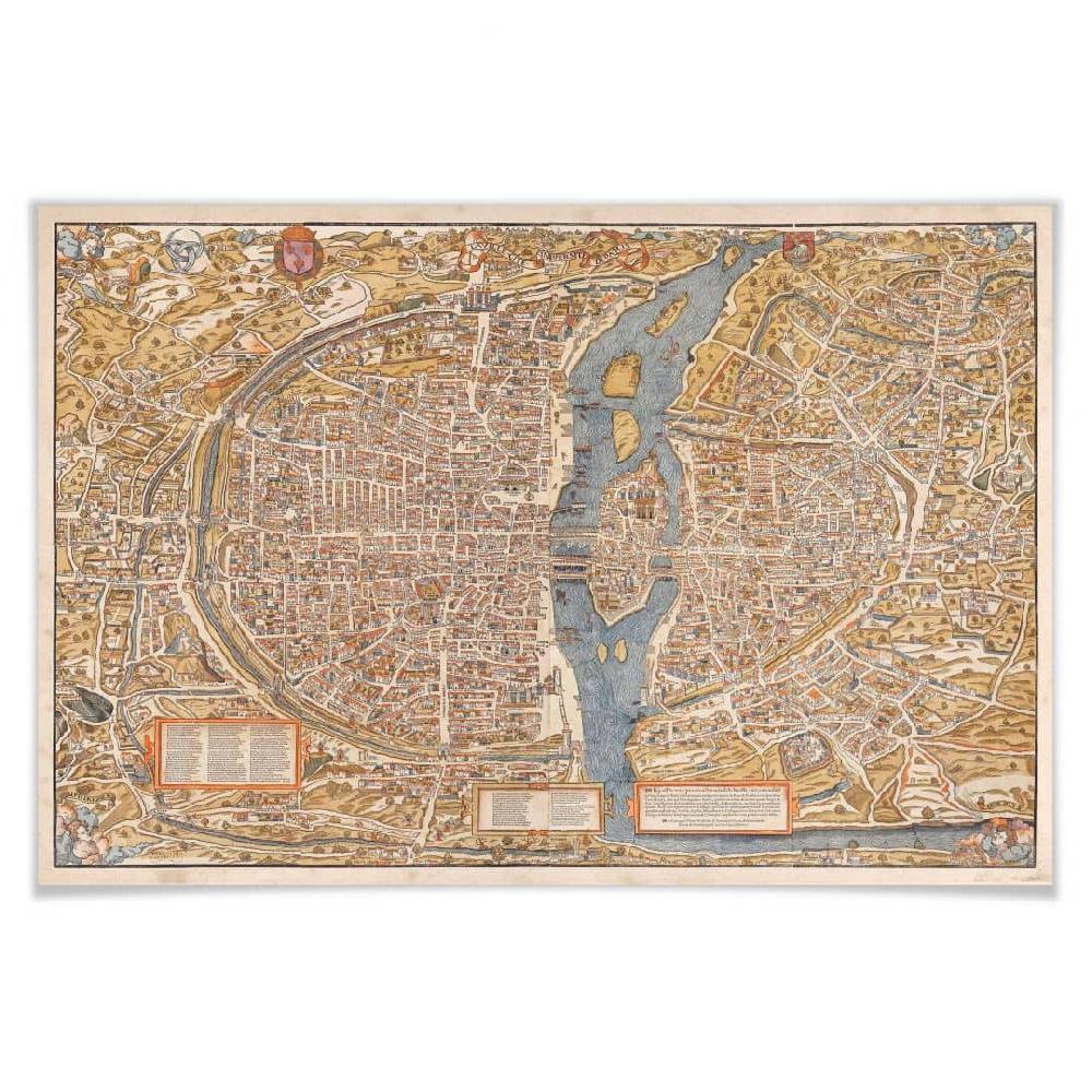 Kaeppel Poster Historische Karte von Paris