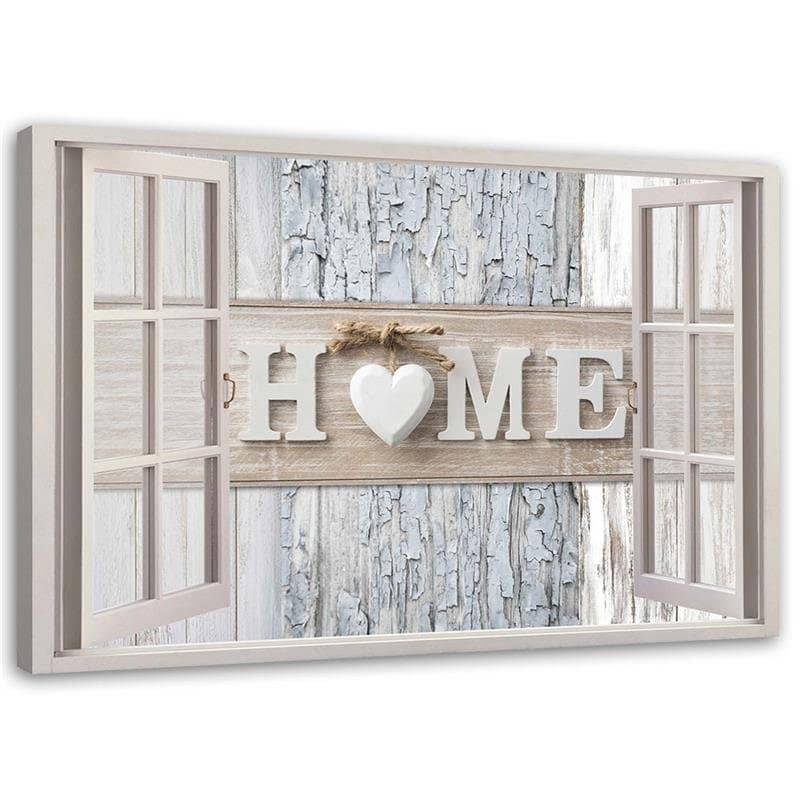 Kaeppel Leinwandbild, Fensterblick Home Shabby Chic