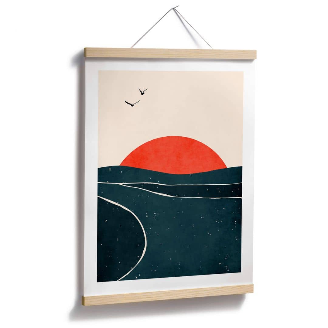 Kaeppel Poster Sonnenuntergang am Meer mit Tauben - Kubistika Online Shopping