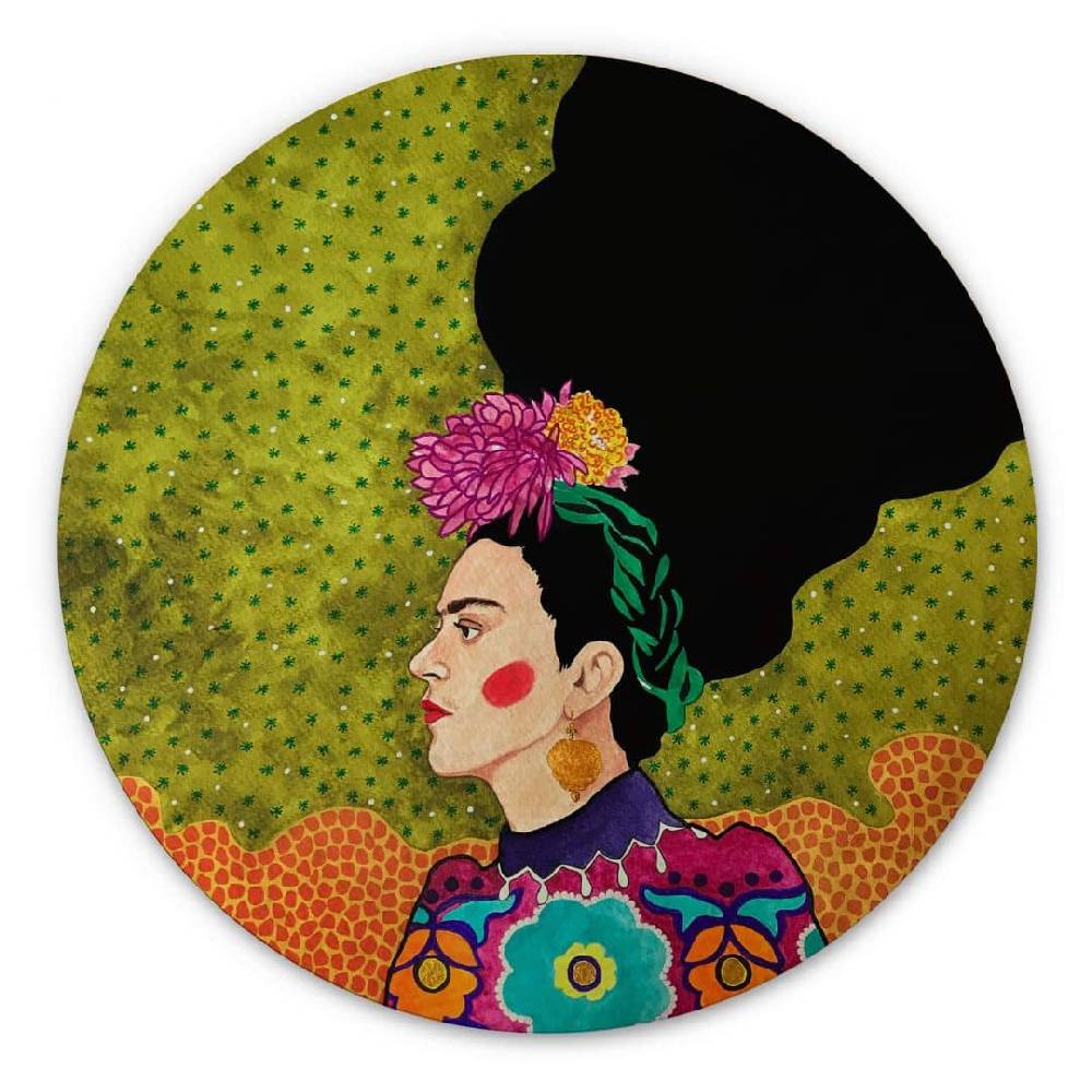 Kaeppel Holzbild Hülya - Frida im Portrait - Rund Saisonschlussverkauf