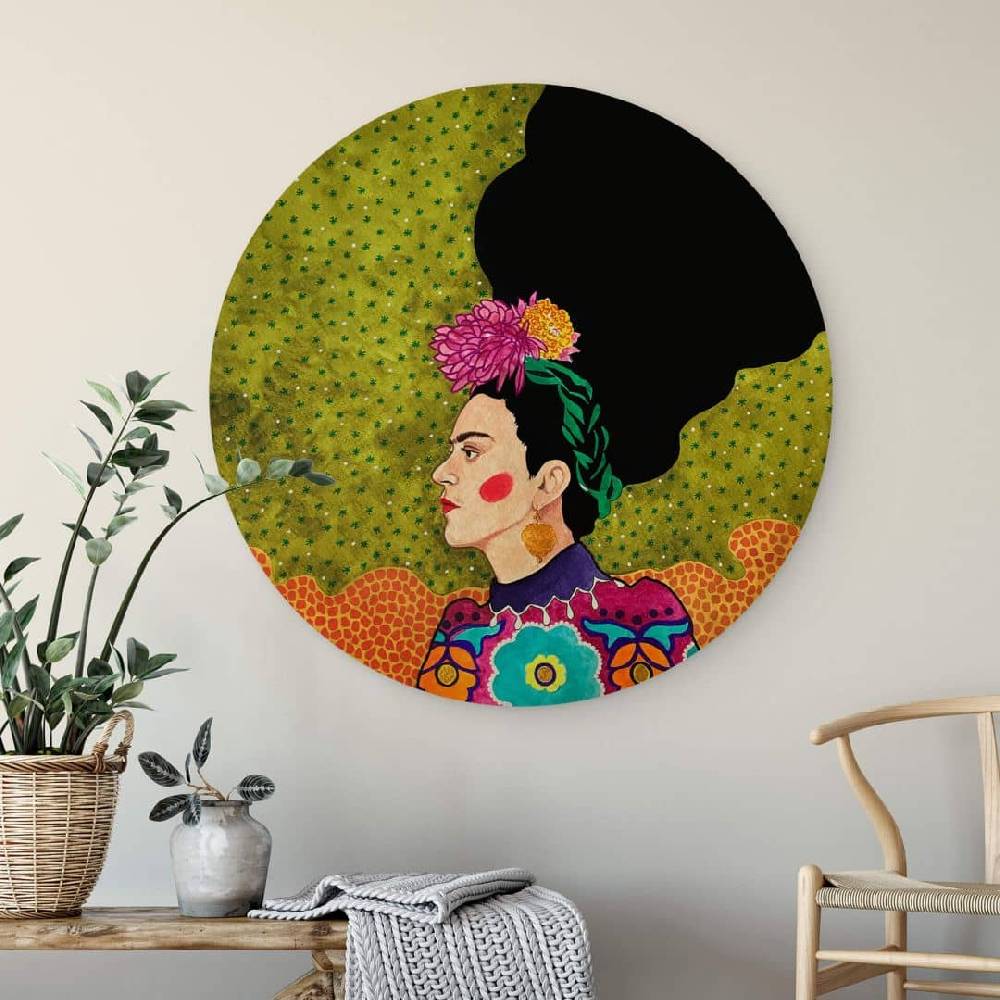 Kaeppel Holzbild Hülya - Frida im Portrait - Rund Saisonschlussverkauf