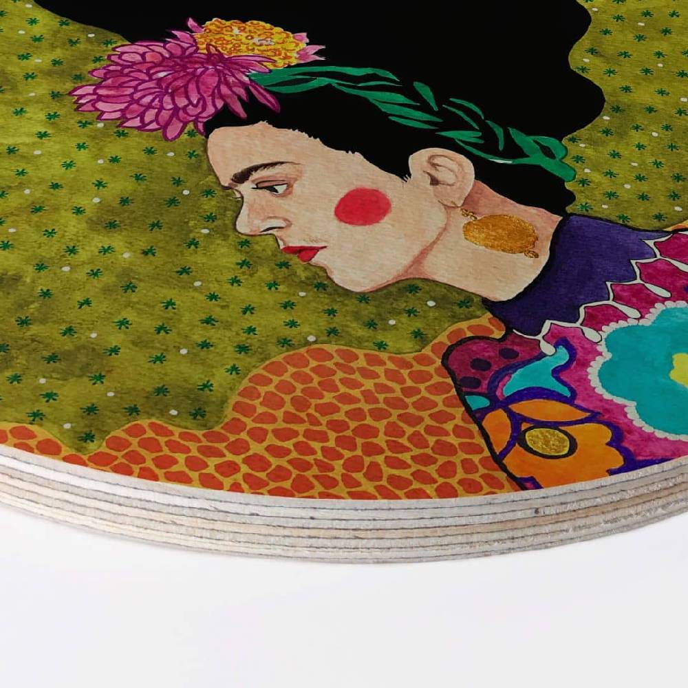 Kaeppel Holzbild Hülya - Frida im Portrait - Rund Saisonschlussverkauf