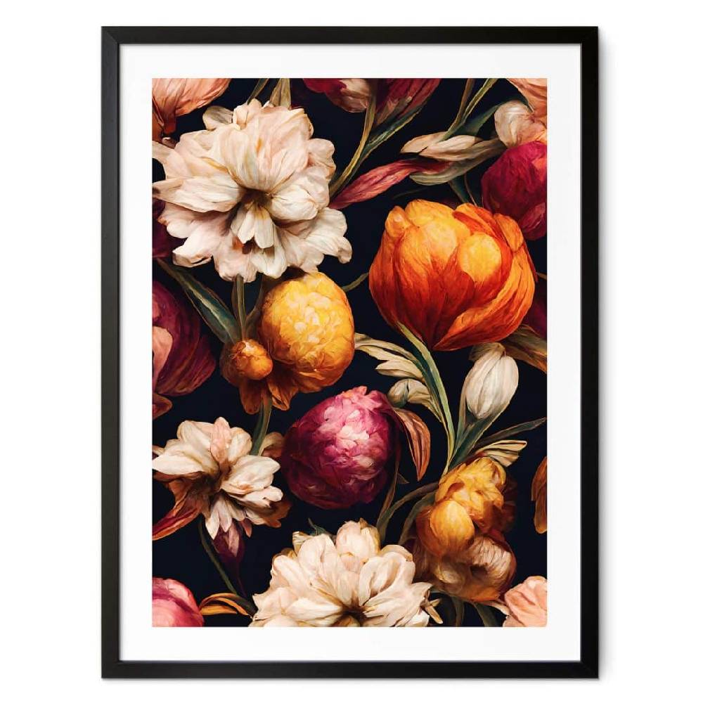 Kaeppel Poster Blumen - Blütenkelche in Ocker und Pink - Treechild