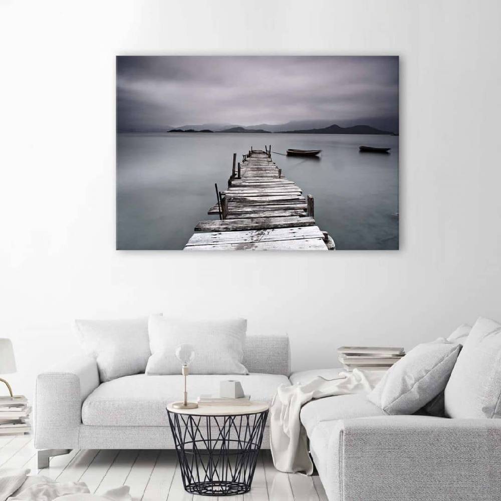 Kaeppel Leinwandbild, Steg Wintersee Landschaft Online Outlet