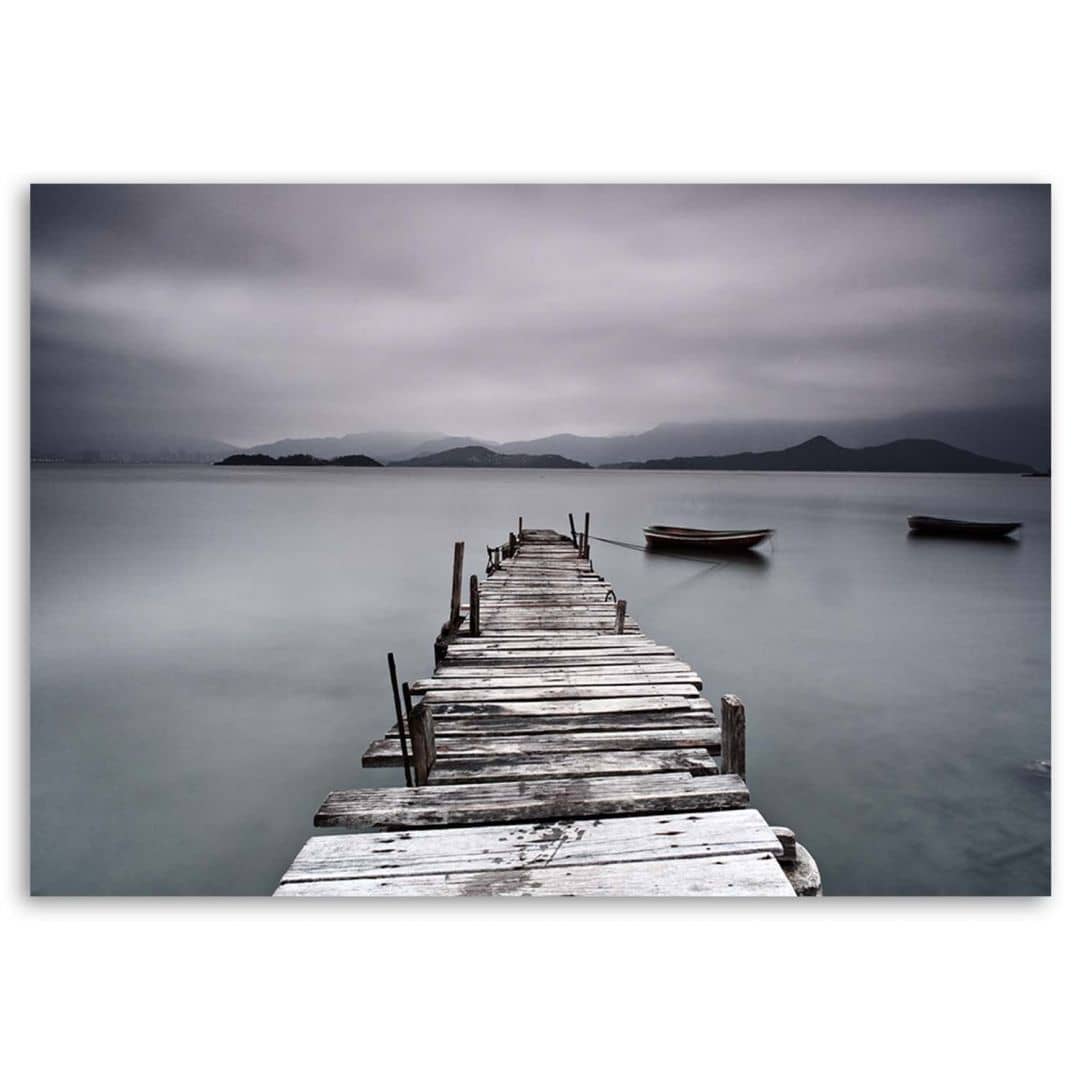 Kaeppel Leinwandbild, Steg Wintersee Landschaft Online Outlet