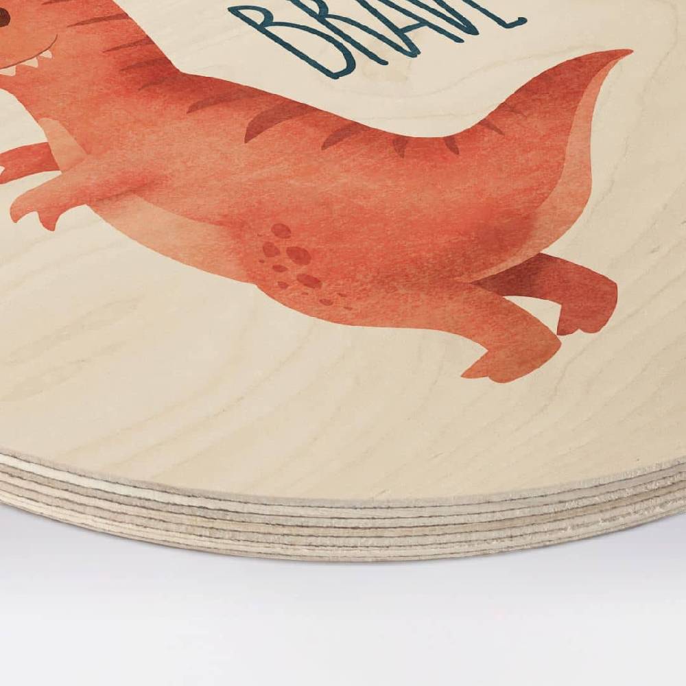 Kaeppel Holzbild Dino Be Brave - T-Rex - Tunaboylu - Rund Riesige Ersparnisse