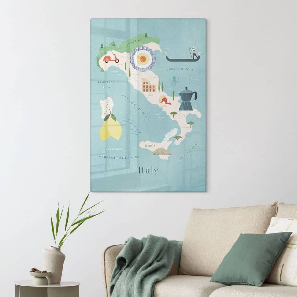 Kaeppel Glasbild Karte von Italien - Rivers VIP-Rabatte