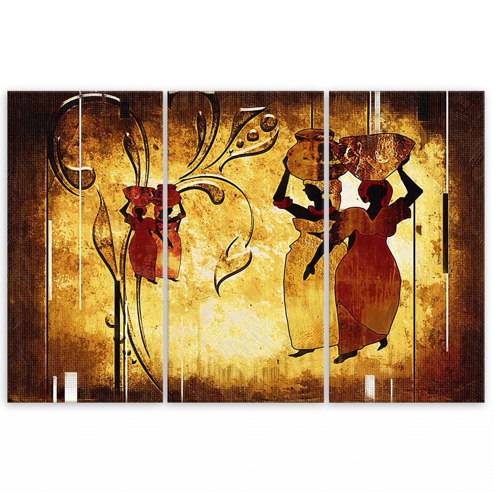 Kaeppel Leinwandbild 3-teilig, Afrikanische Frauen Neueste Stile