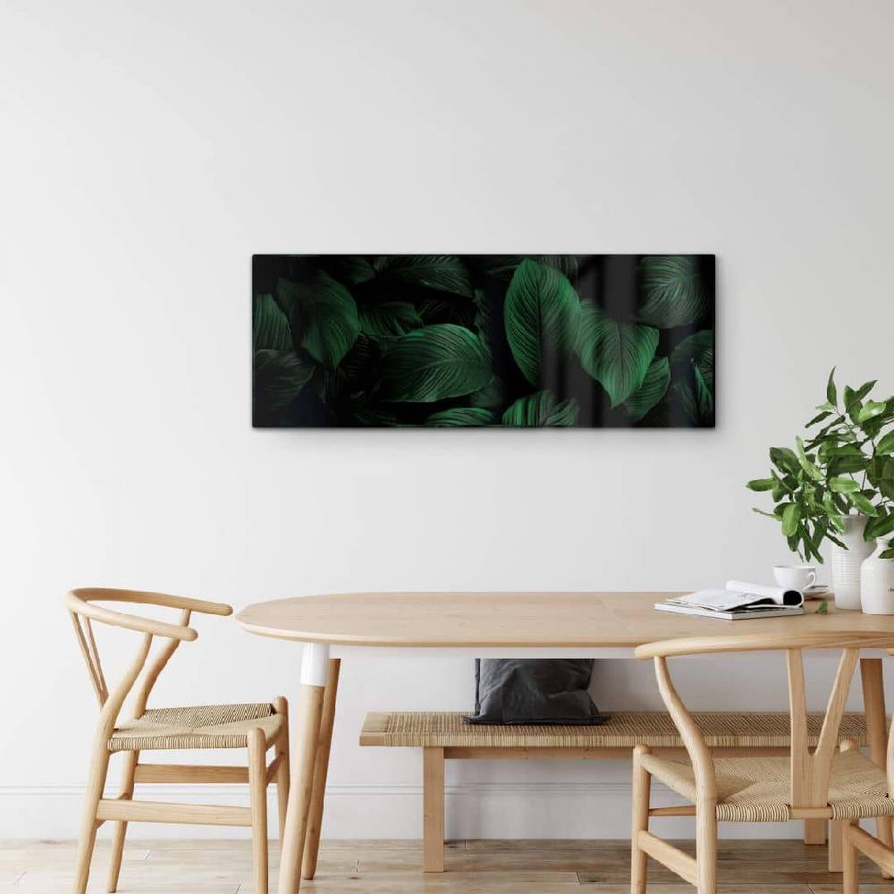 Kaeppel Glasbild Tropische Lilienblätter - Panorama Nur für heute