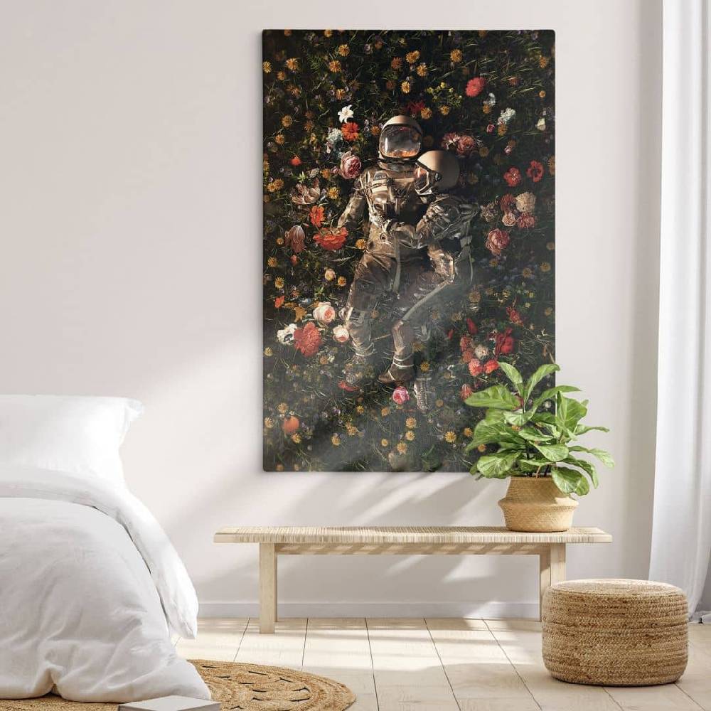 Kaeppel Leinwandbild Astronauten auf einer Blumenwiese - Nicebleed Sonderangebot der Fabrik