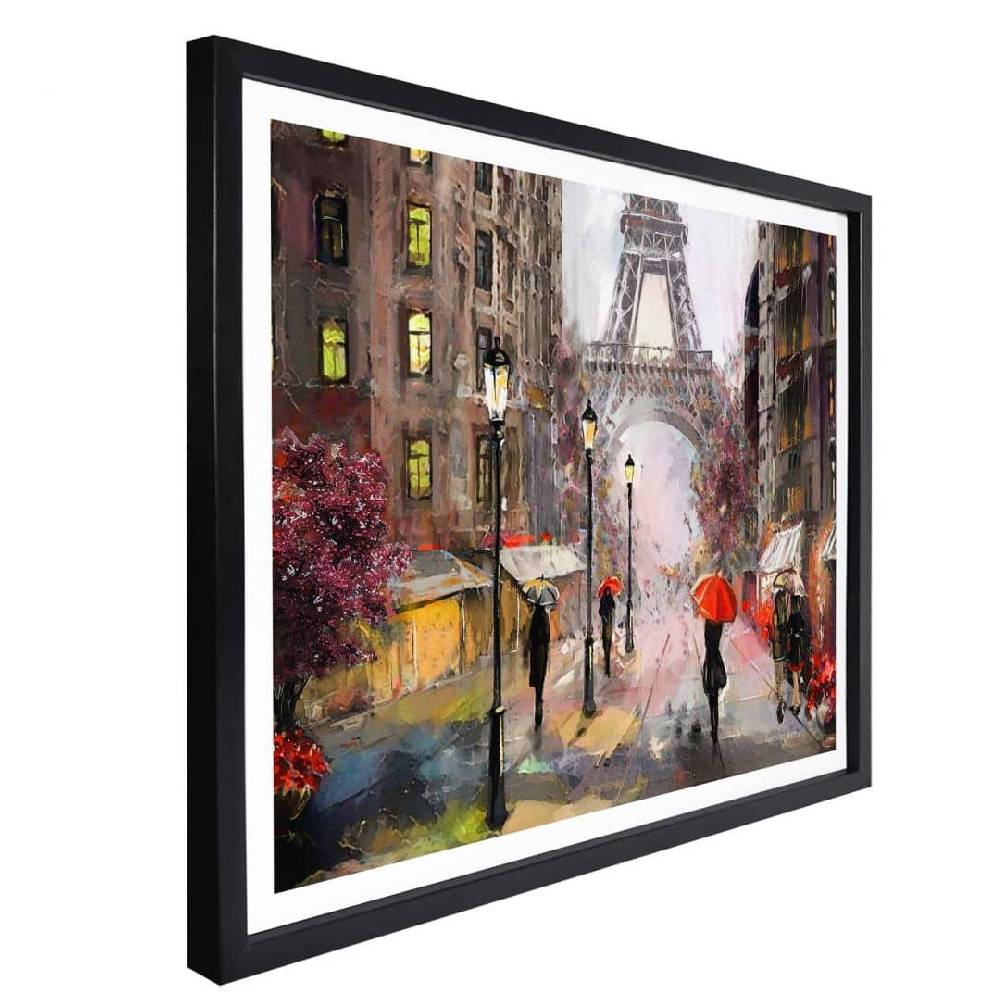 Kaeppel Poster Roter Schirm in Paris Aquarell Begrenzt auf 3 Tage