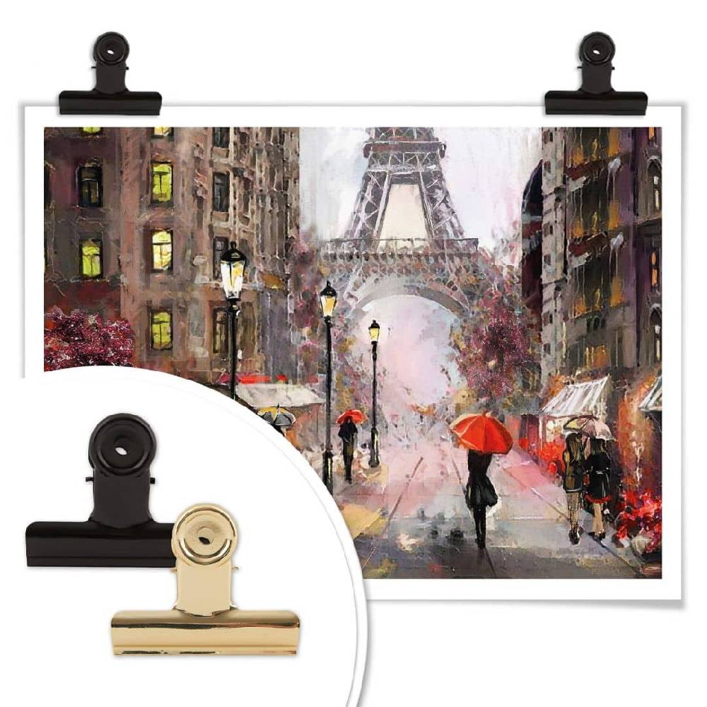 Kaeppel Poster Roter Schirm in Paris Aquarell Begrenzt auf 3 Tage