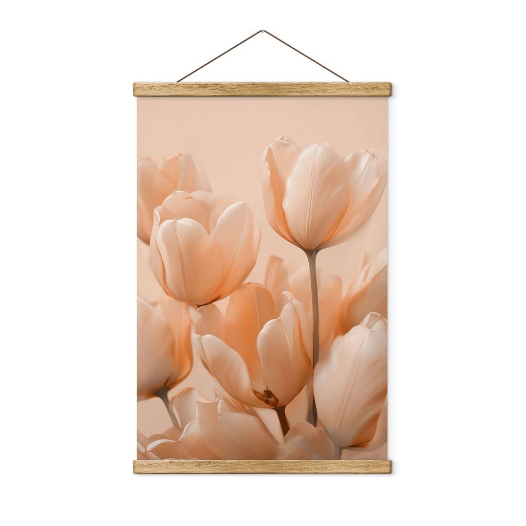 Kaeppel Stoffbild Pfirsichfarbene Tulpen - Treechild