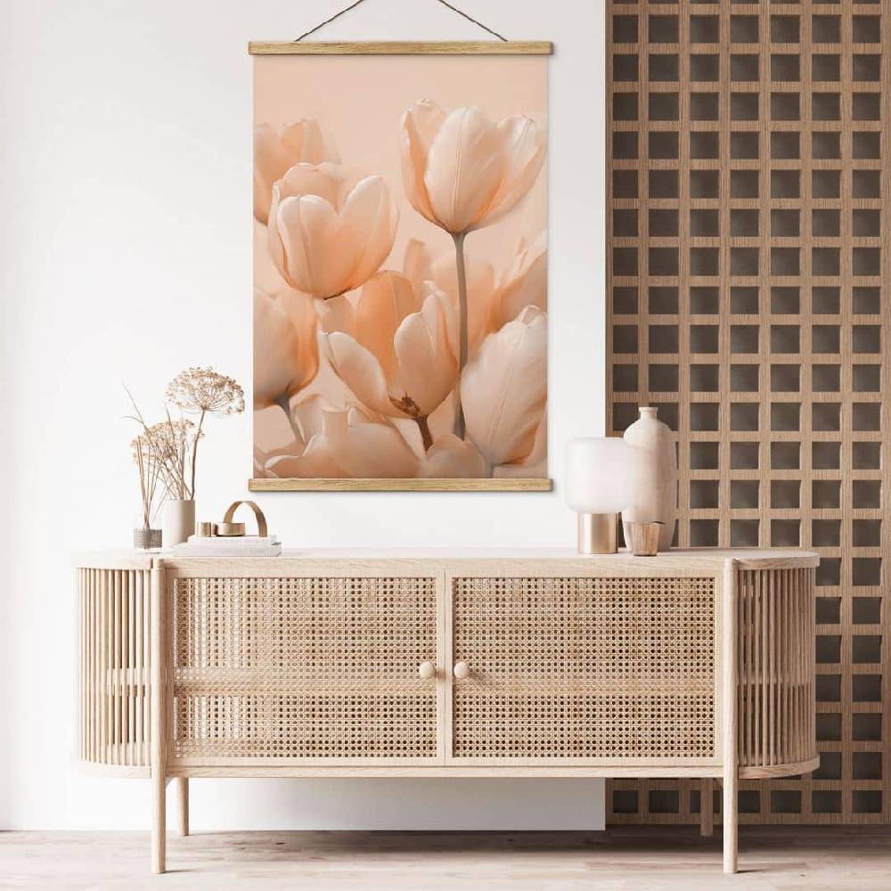 Kaeppel Stoffbild Pfirsichfarbene Tulpen - Treechild Outlet