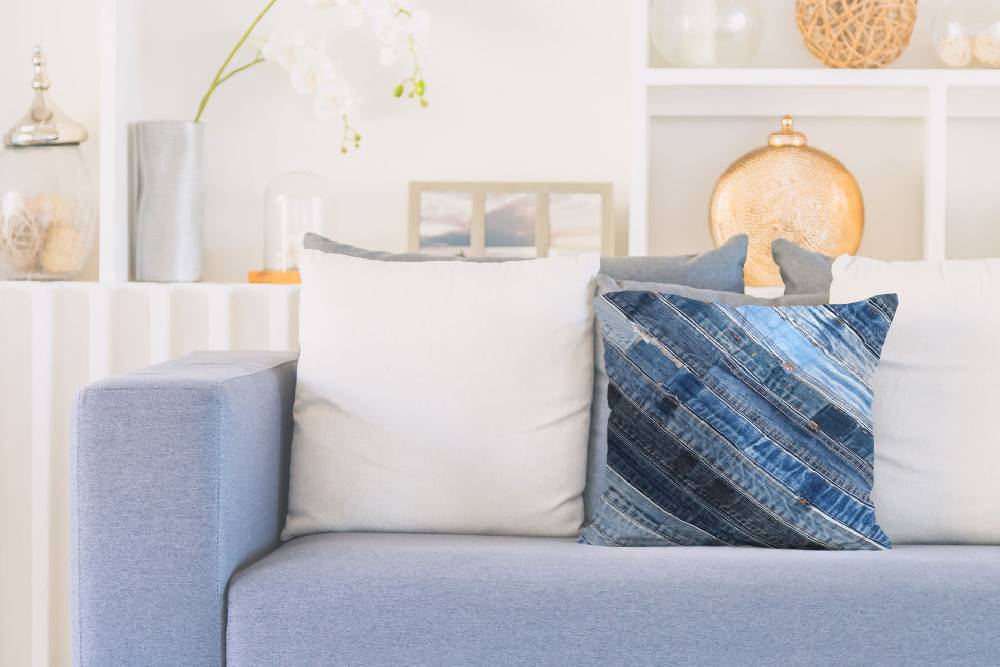 Kayoom Denim Pillow 210 Jeansblau 45cm x 45cm Begrenztes Angebot