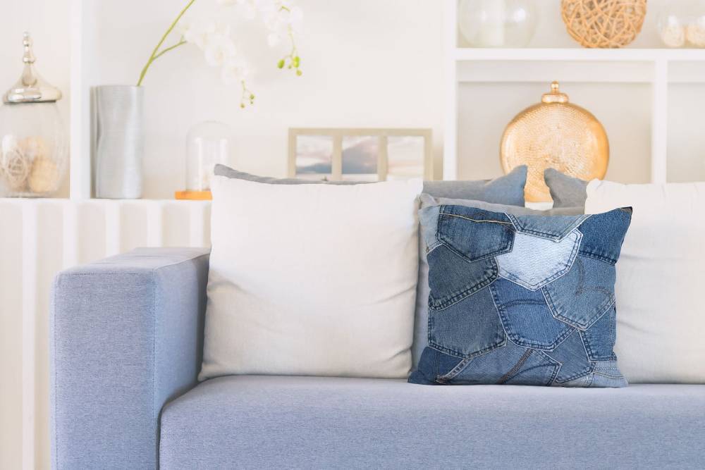 Kayoom Denim Pillow 220 Jeansblau 45cm x 45cm Online Shopping