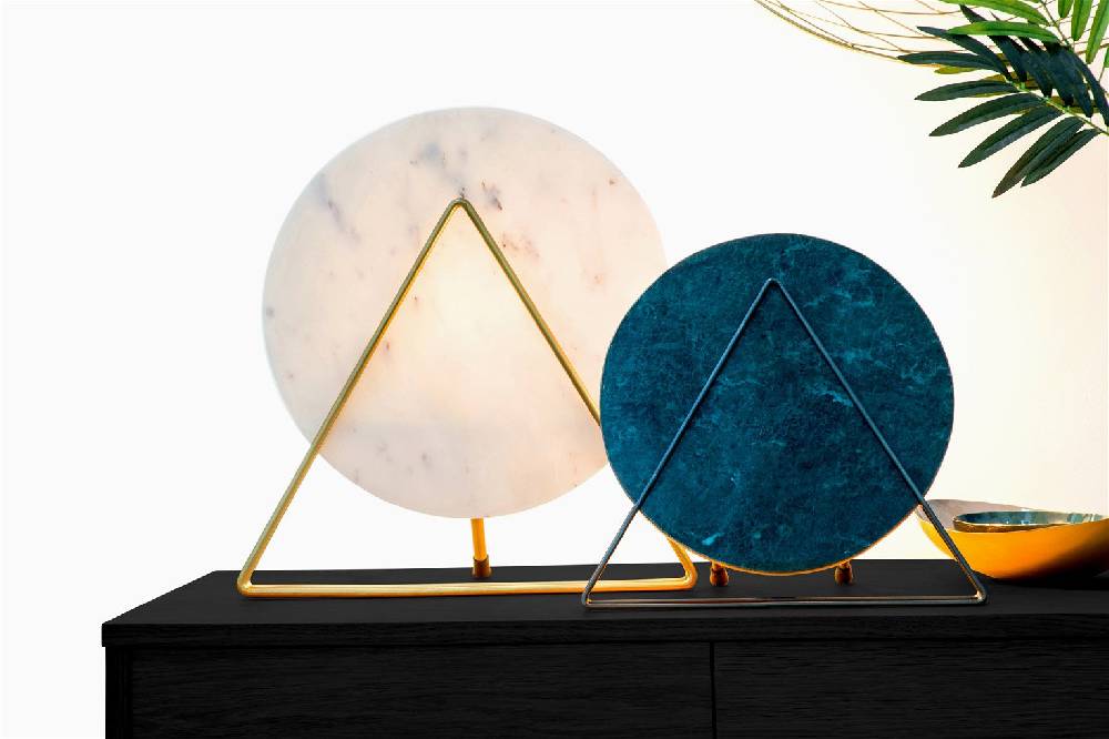 Kayoom Tischleuchte - Tischlampe Carmie 387 Marmor / Grün Tiefpreis