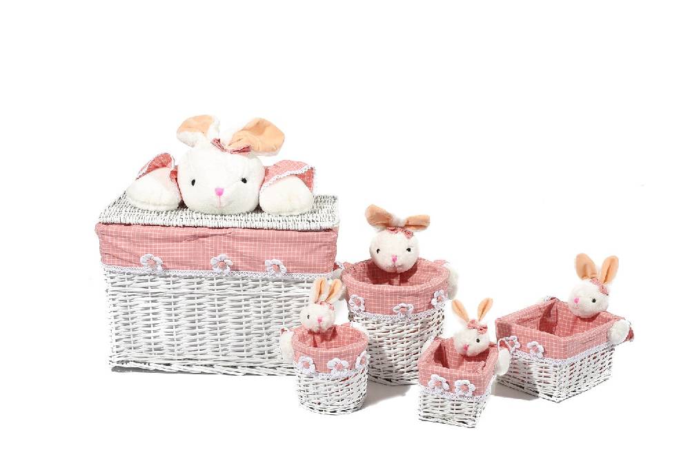 Kayoom Korb-Set Bunny 201 Pink / Weiß Weihnachtsangebot