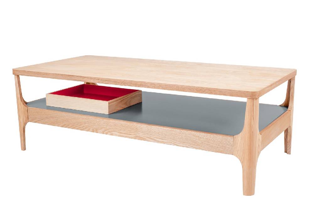Kayoom Kaffeetisch Addison I Esche / Grau