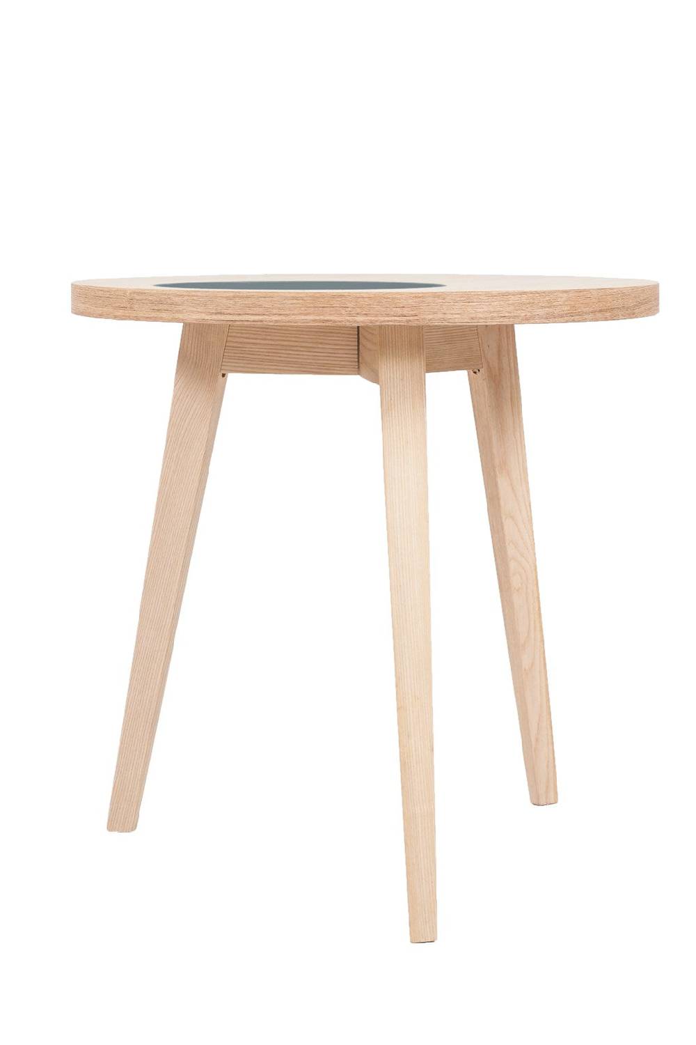 Kayoom Beistelltisch mit Relief (rund) - Beistelltisch Addison I Esche / Grau Sonderangebote