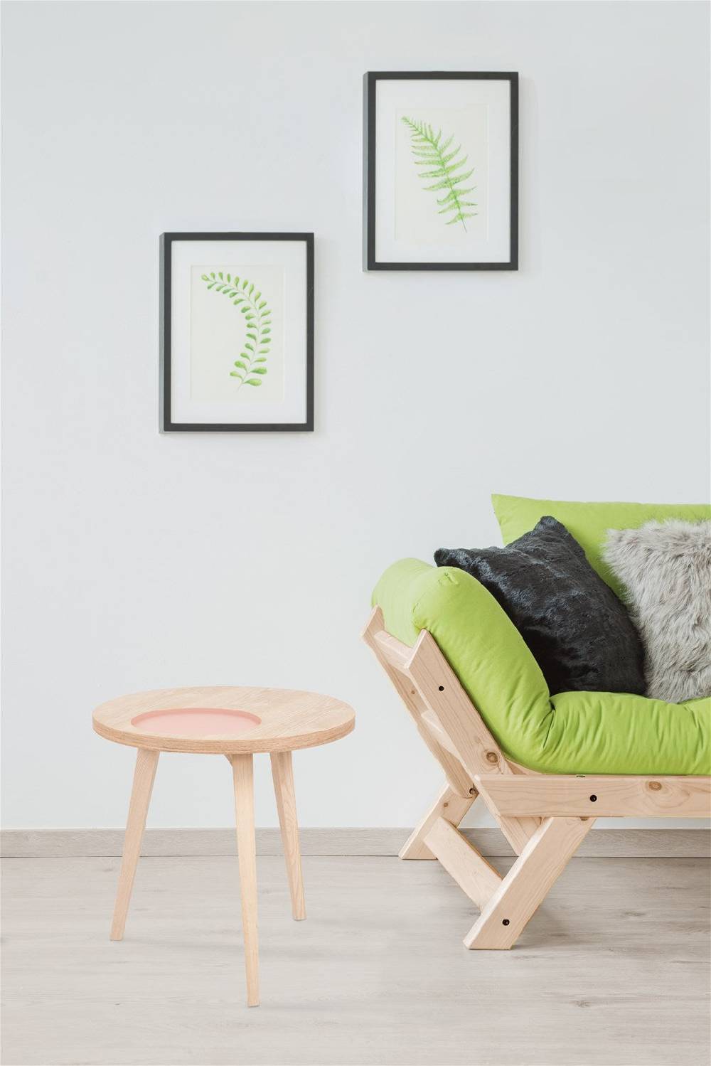 Kayoom Beistelltisch mit Relief (rund) - Beistelltisch Addison III Esche / Rosa Riesige Ersparnisse