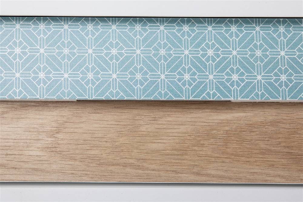 Kayoom Beistelltisch mit Schublade - Nachttisch Hailey Weiß / Blau / Holz Wochenangebot
