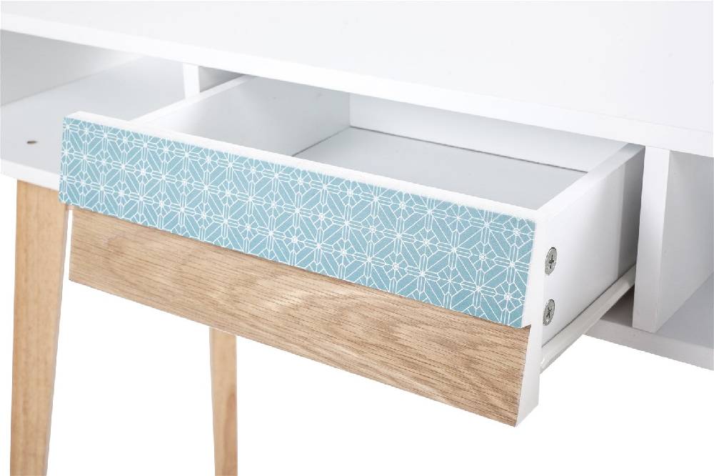 Kayoom Konsolentisch Megan Weiß / Blau / Holz Kostenlose Rückgabe