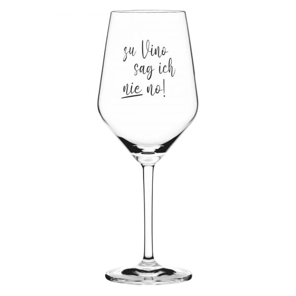 Ritzenhoff SAND & SODA WEINGLAS MIT SPRUCH - ZU VINO SAG ICH NIE NO Lagerräumung