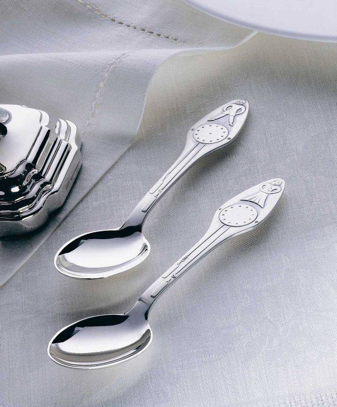 Robbe & Berking Geburtslöffel Junge (150g massiv versilbert)