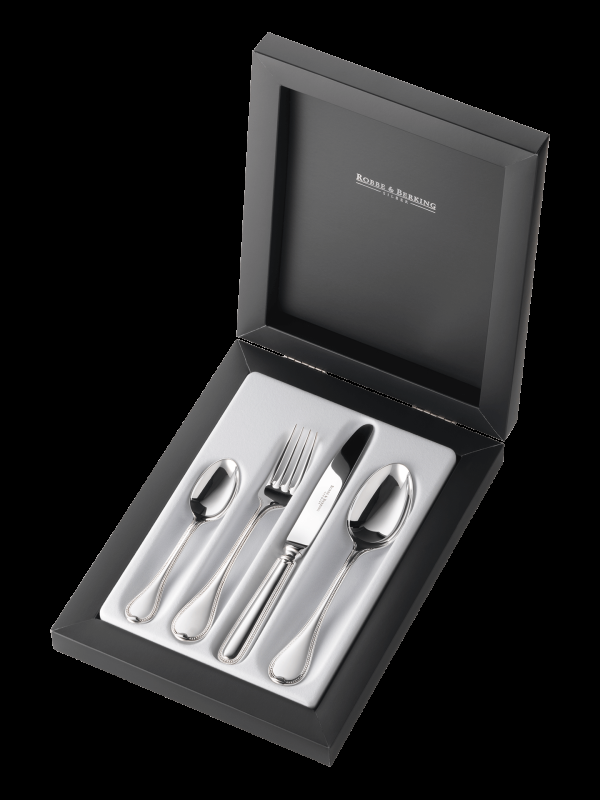 Robbe & Berking Französisch-Perl 4 tlg. Kinderbesteck (925 Sterlingsilber) Wochenangebot