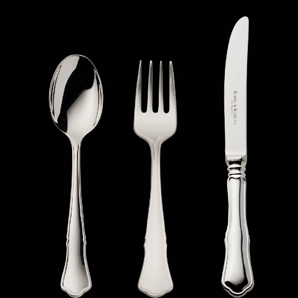 Robbe & Berking Alt-Chippendale 3 tlg. Kinderbesteck (925 Sterlingsilber)