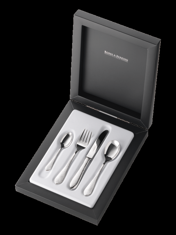Robbe & Berking Martelé 4 tlg. Kinderbesteck (150g massiv versilbert) Discount Store für neue Produkte
