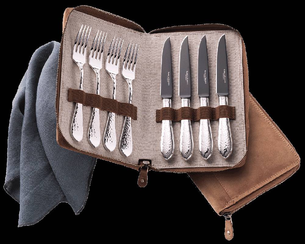 Robbe & Berking Martelé Grillset "Frozen Black" 8tlg. (925 Sterlingsilber)
