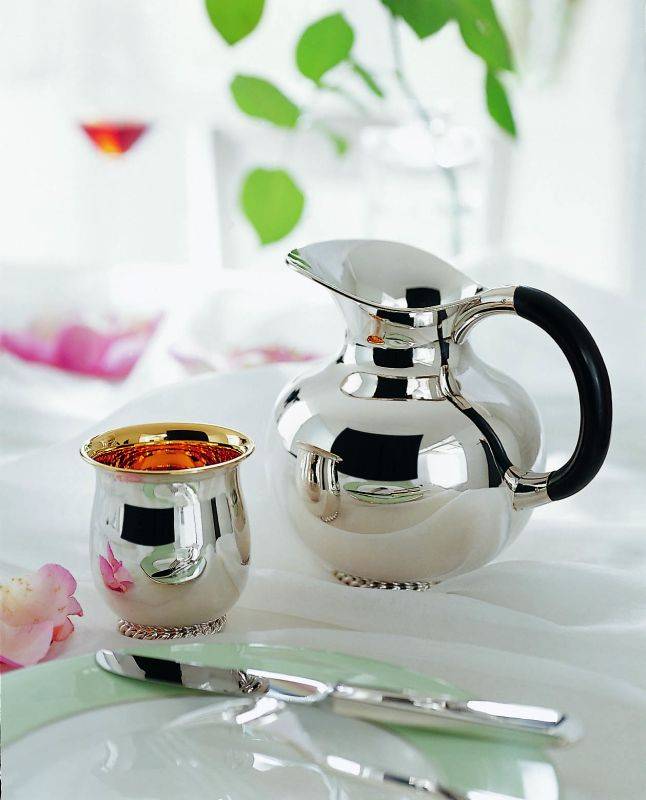 Robbe & Berking Kordelrand Becher (925 Sterlingsilber, innenvergoldet)