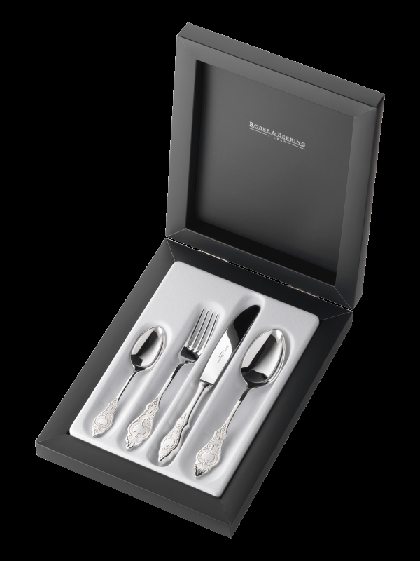 Robbe & Berking Ostfriesen 4 tlg. Kinderbesteck (150g massiv versilbert) Auslauf