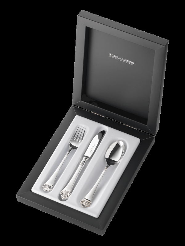 Robbe & Berking Rosenmuster 3 tlg. Kinderbesteck (925 Sterlingsilber) Hotsell