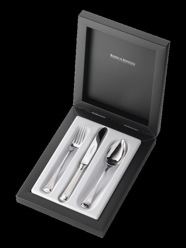 Robbe & Berking Avenue 3 tlg. Kinderbesteck (925 Sterlingsilber) Limitierter Zeitrabatt