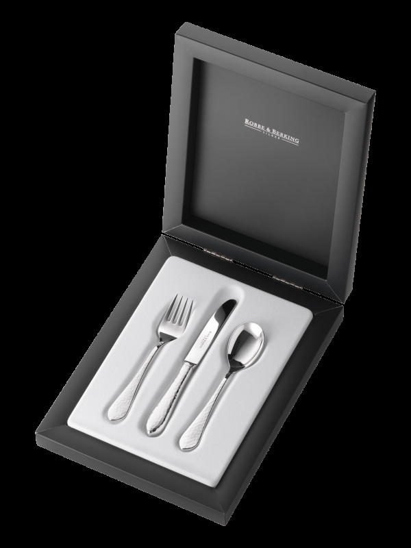 Robbe & Berking Martelé 3 tlg. Kinderbesteck (925 Sterlingsilber) Flash Sale