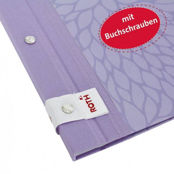 Roth Ideen Zeugnismappe Pattern mit Buchschrauben Lila Paradise Fabrik Onlineshop