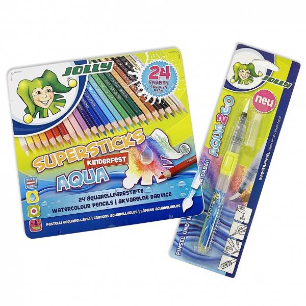 Roth Ideen Set Jolly Supersticks Aqua 24er Etui mit Aqua2Go Wasserpinsel